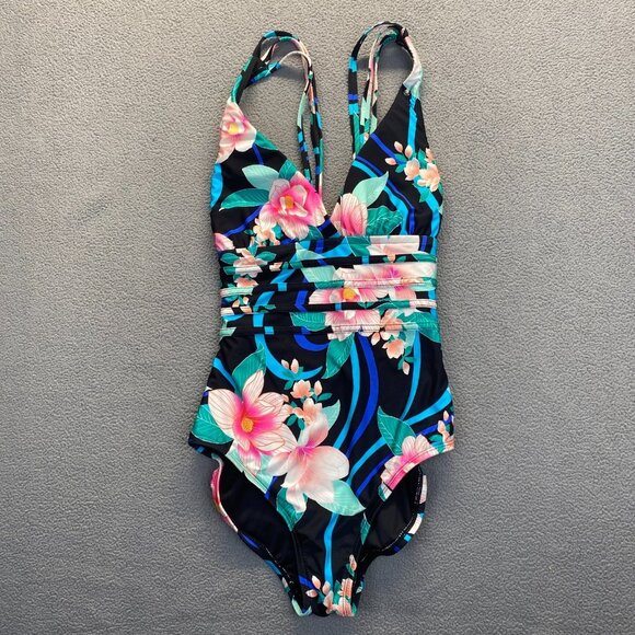 La Blanca Women's Multi Strap Cross Back One Piece Swimsuit Size 4,Beach,NEW - Picture 13 of 13